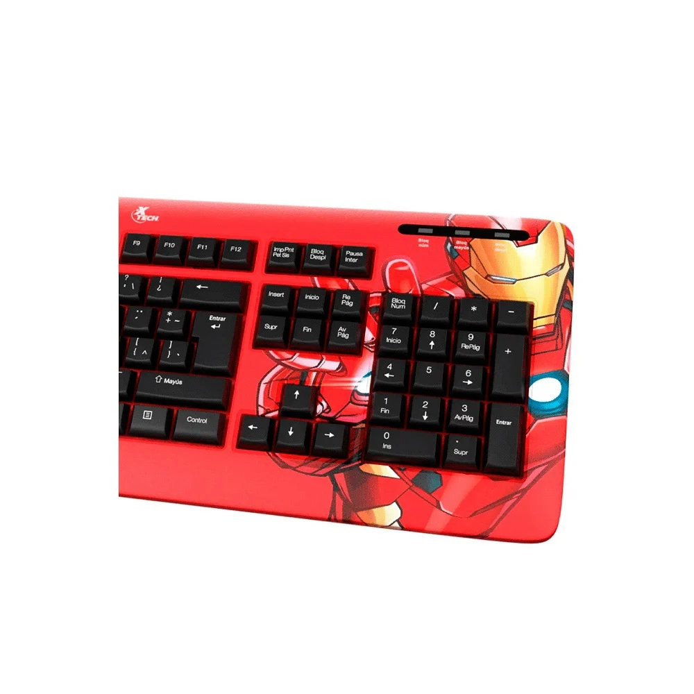 TECLADO XTECH USB XTK-M401IM IRON MAN ESP/ROJO/MULTIMEDIA - Vista 4