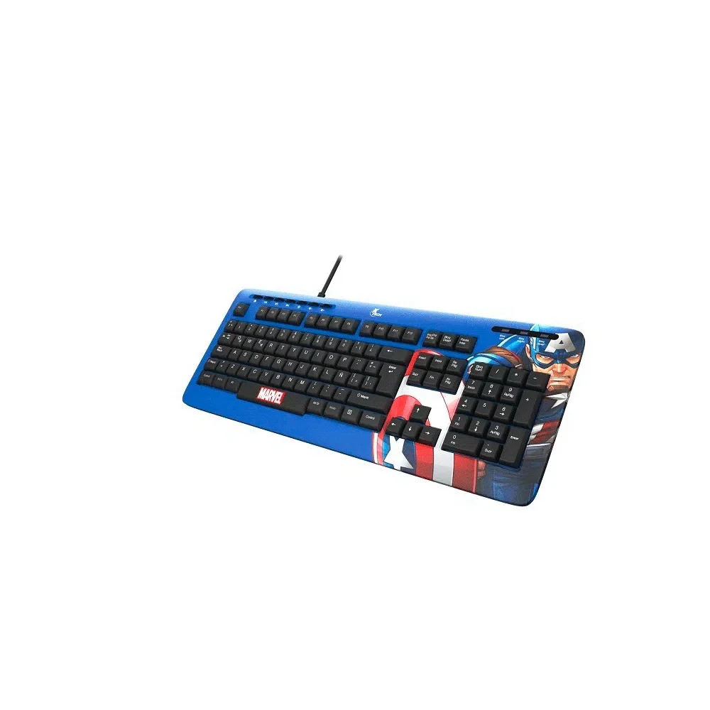 TECLADO XTECH USB XTK-M401CA CAPITAN AMERICA ESP/AZUL/MULTIMEDIA - Vista 2