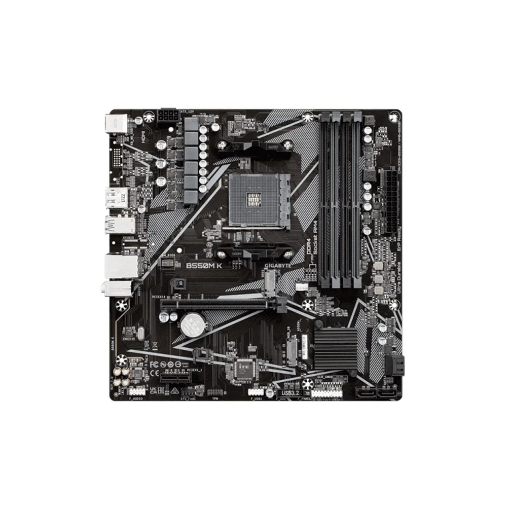 PLACA MADRE GIGABYTE AM4 B550M K S/R/HDMI/DP/2 M2/DDR4/USB3.2/MATX - Vista 2