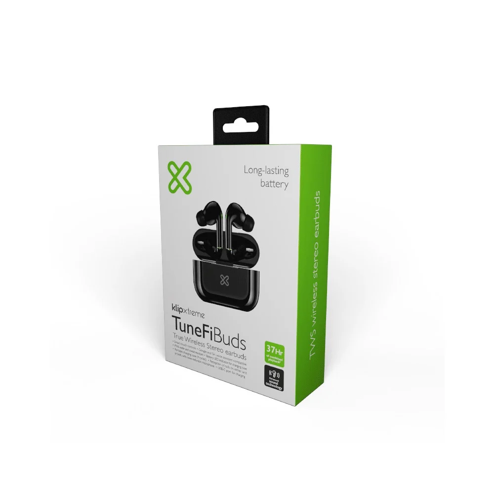 AURICULAR CON MICROFONO KLIP KTE-050BK TUNEFIBUDS TOUCH/TWS/BT/WIRELESS NEGRO - Vista 2