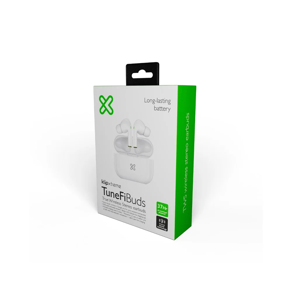 AURICULAR CON MICROFONO KLIP KTE-050WH TUNEFIBUDS TOUCH/TWS/BT/WIRELESS BLANCO - Vista 2