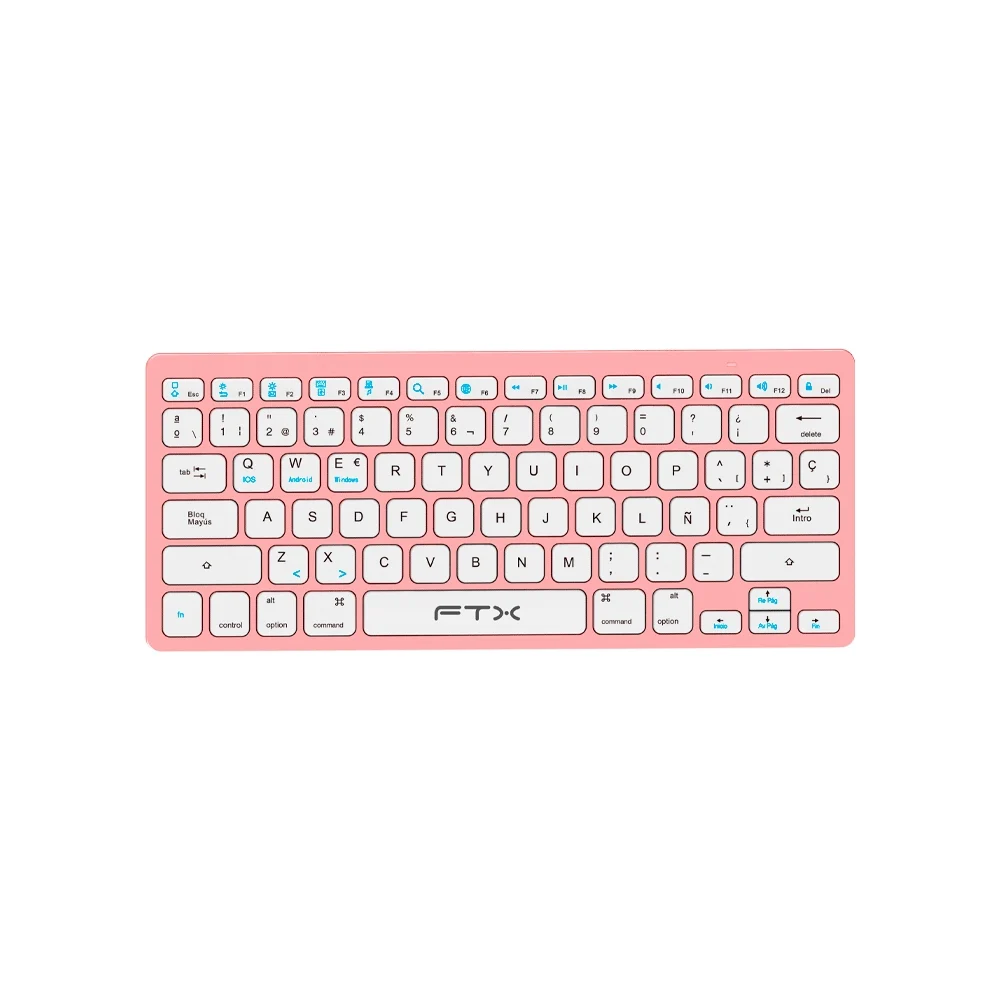 TECLADO FTX BLUETOOTH FTXB1000 ULTRA SLIM POR/ROSA