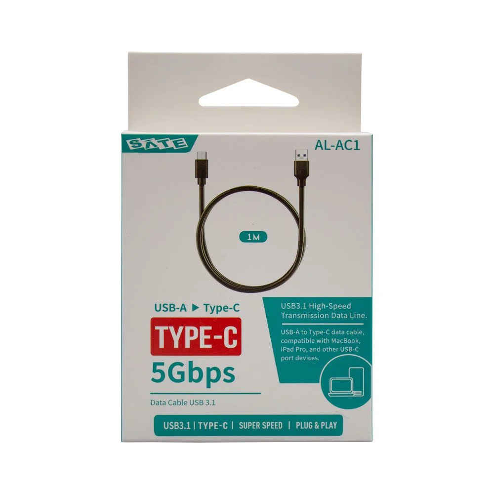 CABLE SATE TIPO C A TIPO C 1M 3.0 FAST CHARGE AL-CC1