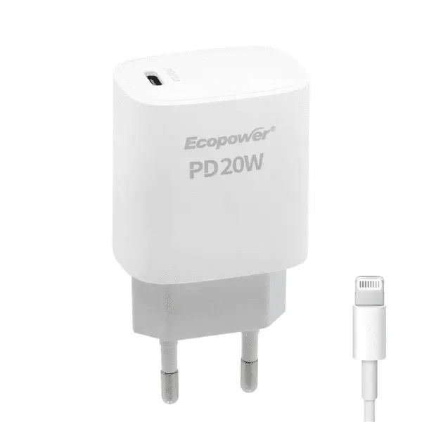 CARGADOR ECOPOWER TIPO C A LIGHTNING EP-7060