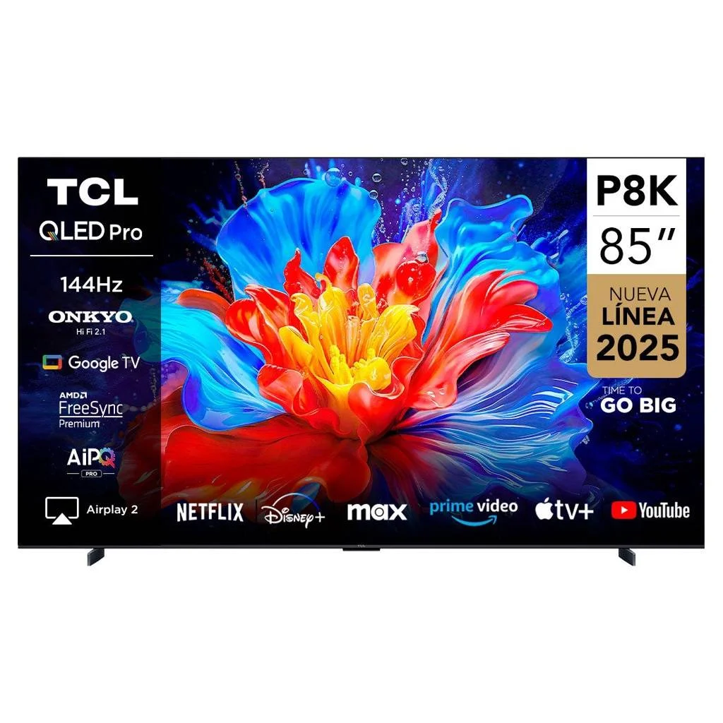 TV TCL 85" QLED SMART GOOGLE TV FRAMELESS SERIE P8K