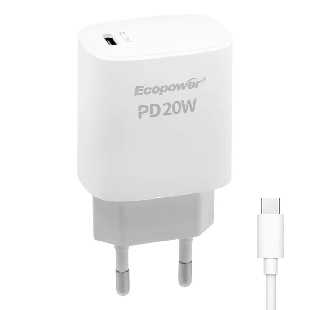 CARGADOR ECOPOWER 20W TIPO C A TIPO C EP-7050