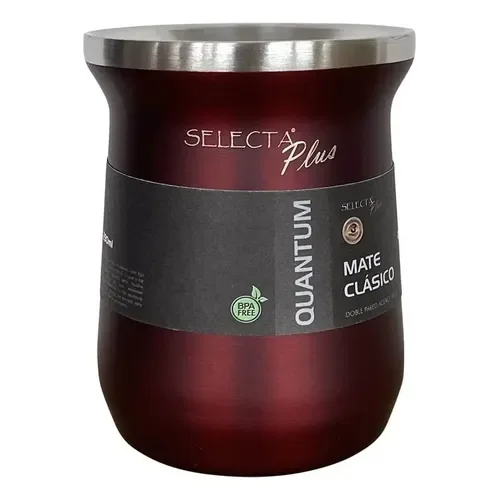 MATE SELECTA 230ML ACERO INOXIDABLE GRANATE