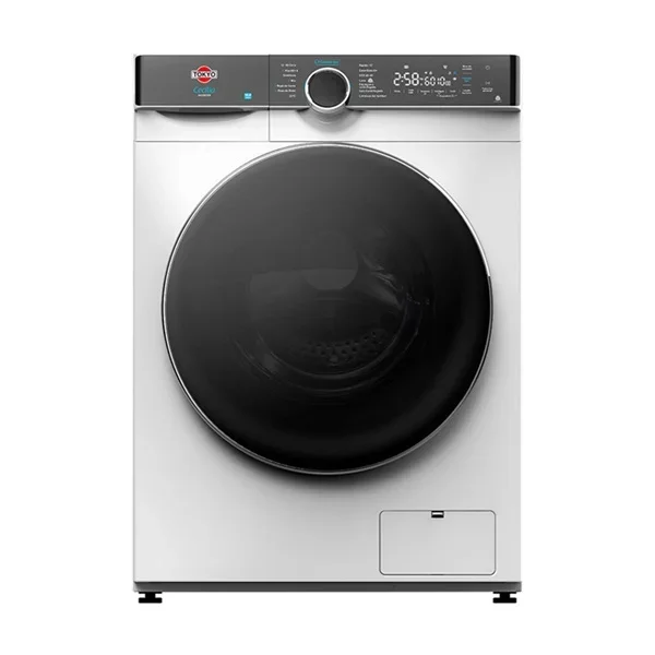Lavarropas Tokyo Cecilia Inverter de carga frontal con puerta circular oscura y panel negro