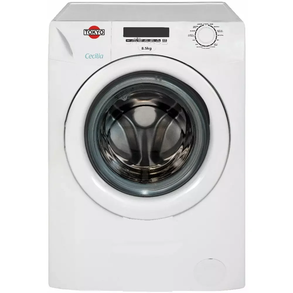 Lavarropas Tokyo Cecilia Care blanco de carga frontal con puerta circular y pantalla