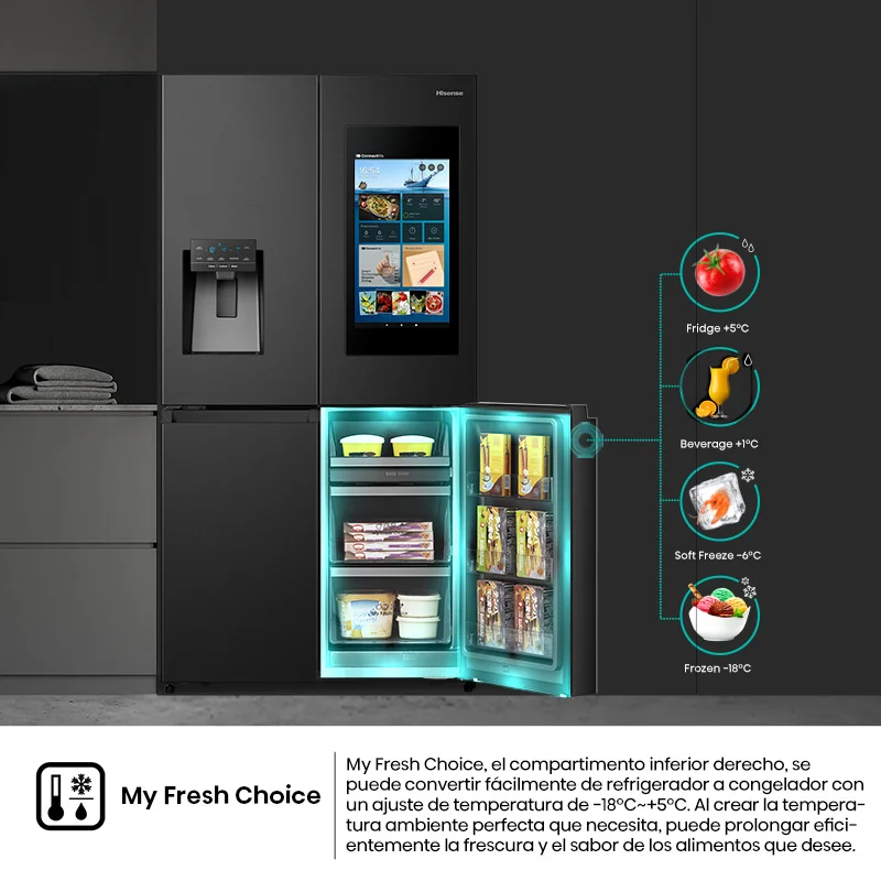 HELADERA HISENSE SIDE BY SIDE 585LTS RQ697HB - Vista 3