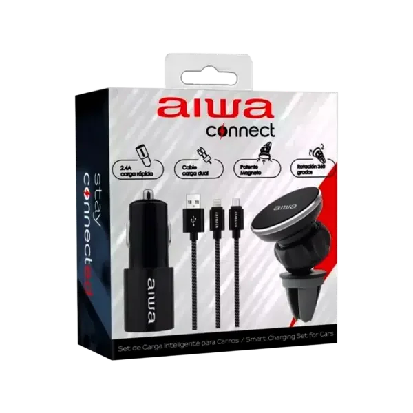 CARGADOR PARA AUTO AIWA AWX10 2 SALIDAS USB + CABLE