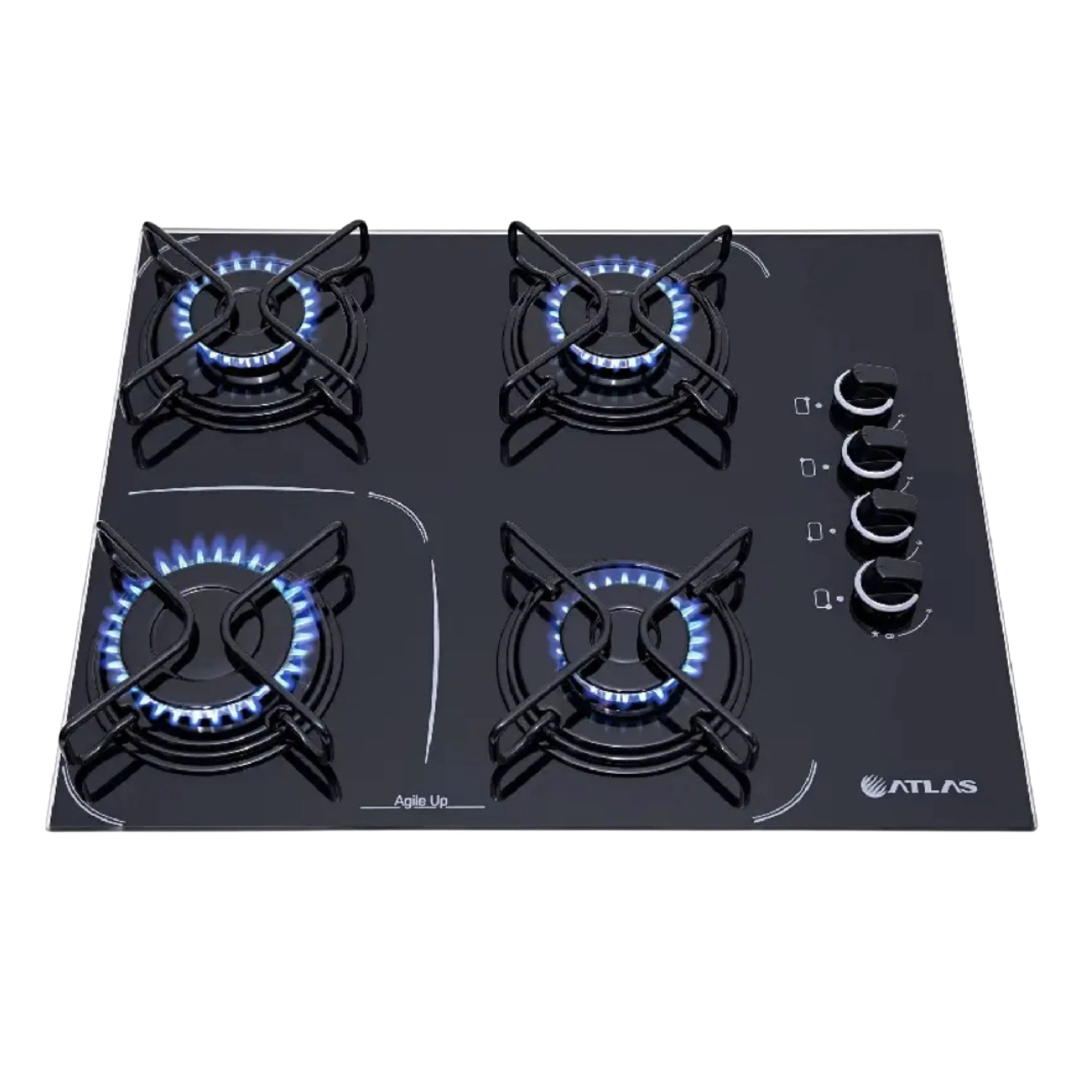 COCINA ANAFE ATLAS 4H AGILE UP GLASS 1H MEGA LLAMA