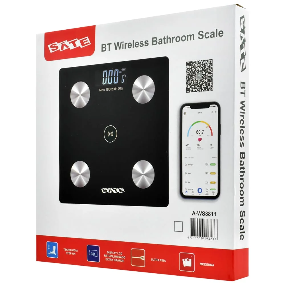 Balanza digital personal SATE A-WS8811 color negro con pantalla digital - Vista 3