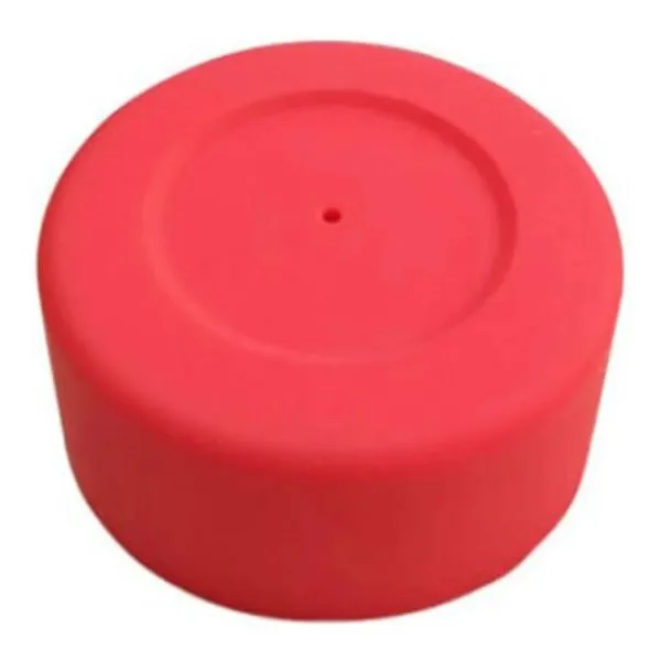 Bota protectora cilíndrica roja para la base de una botella