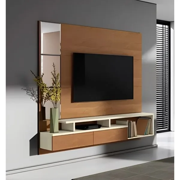 Panel para TV Mobler Venice Nature Offwhite 3 piezas