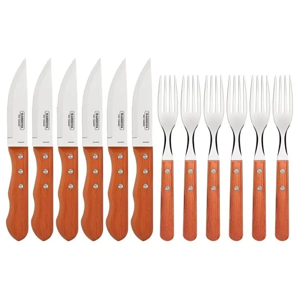 Juego de cubiertos Tramontina Dynamic Jumbo 12 piezas con mangos de madera