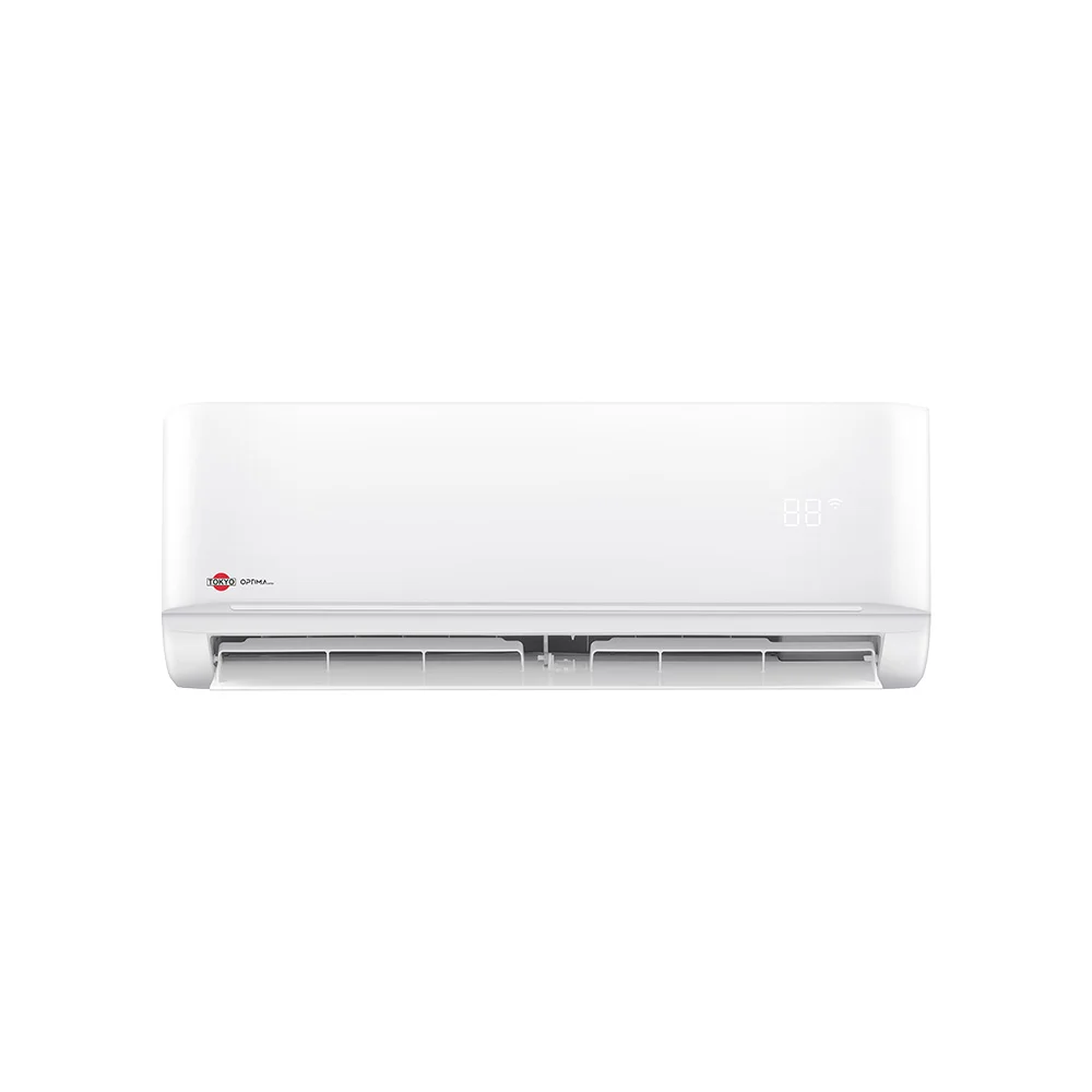 Unidad interior blanca Tokyo Optima Inverter de pared con deflectores inferiores y pantalla digital