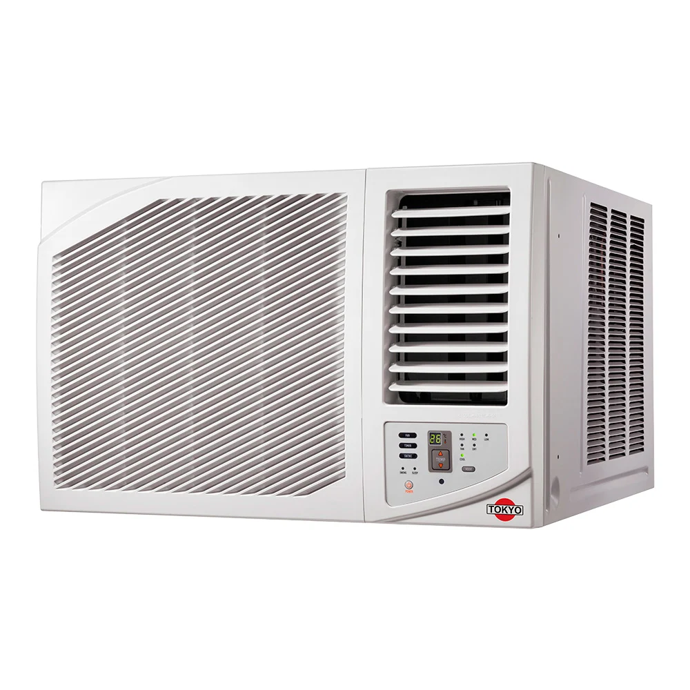 Aire acondicionado de ventana Tokyo blanco con panel digital, rejilla frontal y control remoto inalámbrico - Vista 2