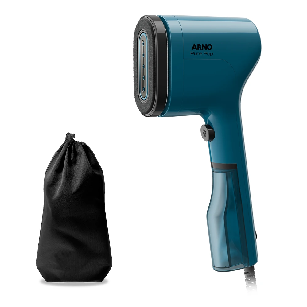 Vaporizador de ropa Arno Pure Pop azul petróleo, con cabezal de vapor, depósito translúcido integrado y cable. - Vista 2