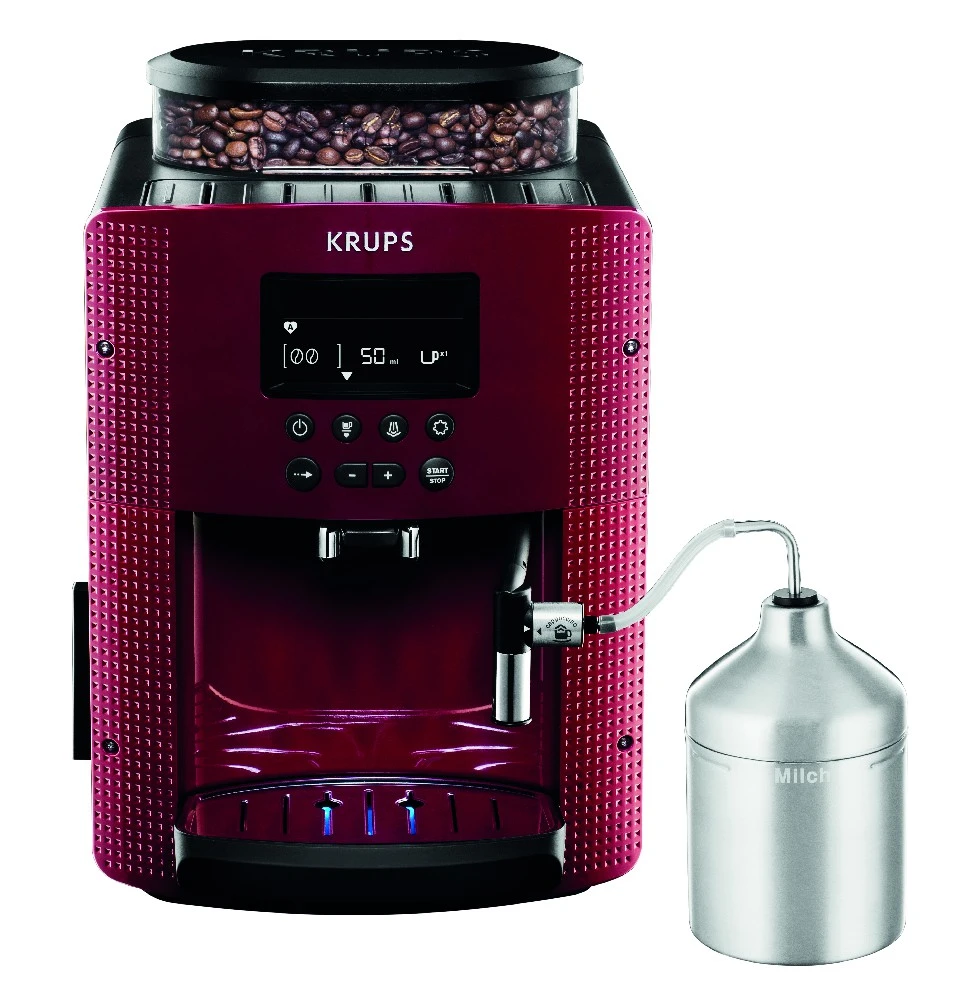 Cafetera automática Krups Essential EA816570 roja con set Auto Cappuccino