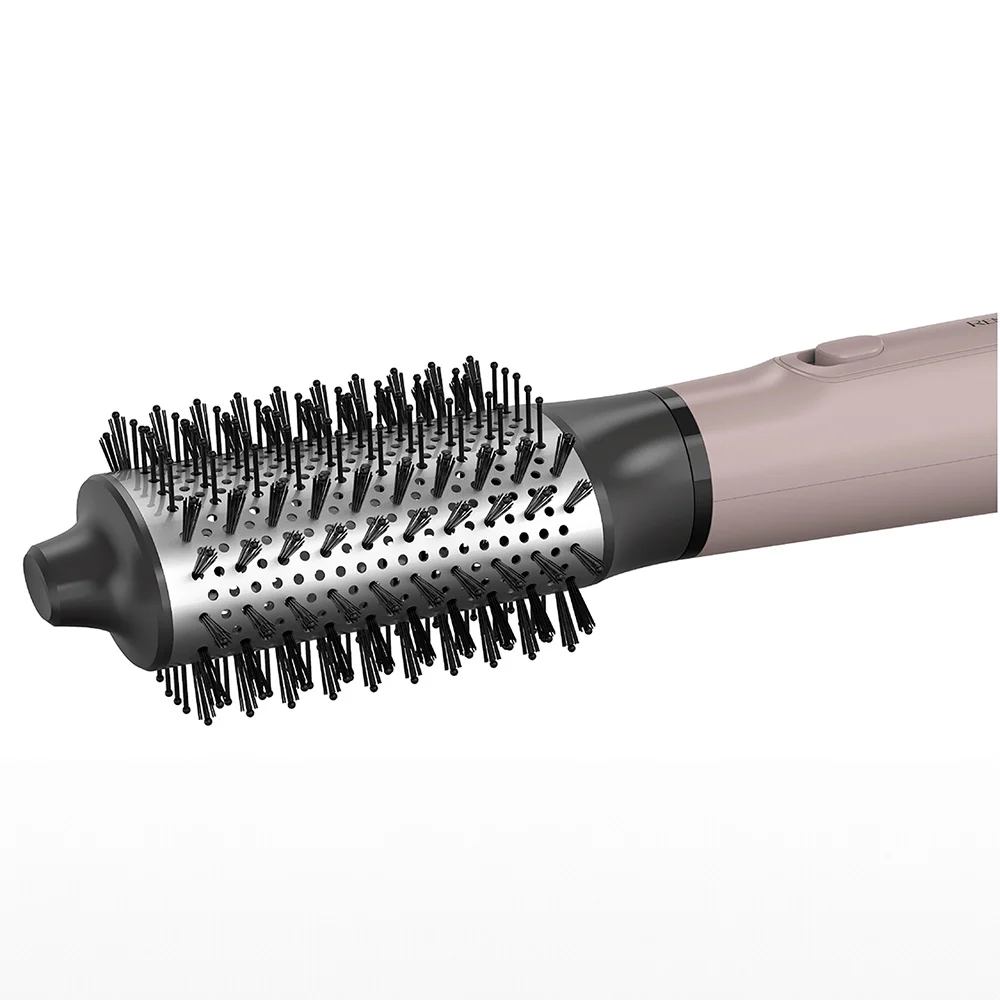 Cepillo secador Remington Wet2Style rosa pálido, con barril metálico perforado, púas negras y cable de alimentación. - Vista 2