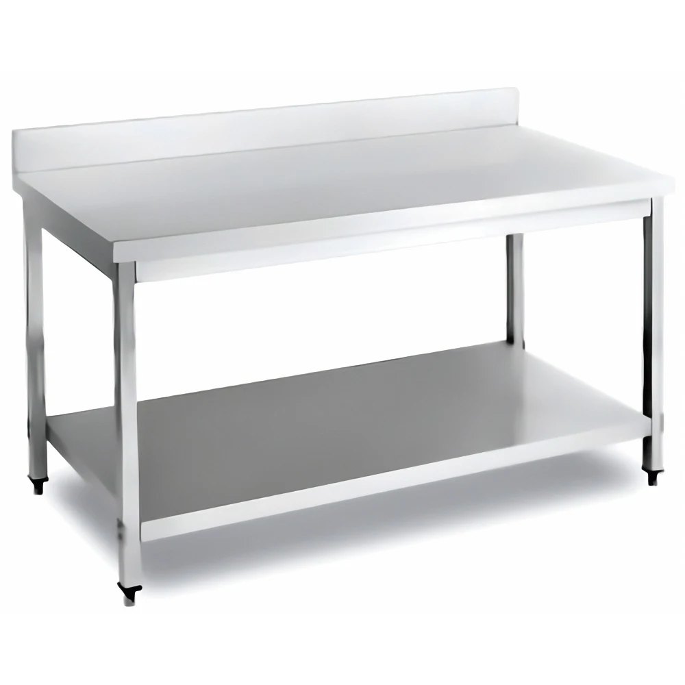 Mesa de trabajo industrial Tokyo IND BV700-180BL con estante y respaldo