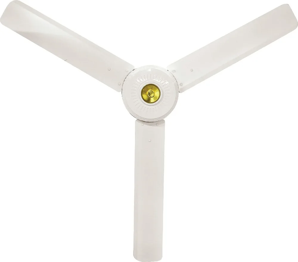Ventilador de techo Tokyo blanco con tres palas anchas y cuerpo central circular con pieza dorada.