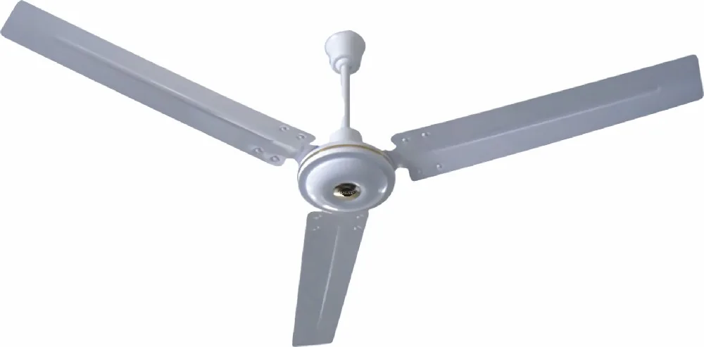 Ventilador de techo Tokyo blanco con tres aspas y cuerpo central circular con una pieza dorada. - Vista 2